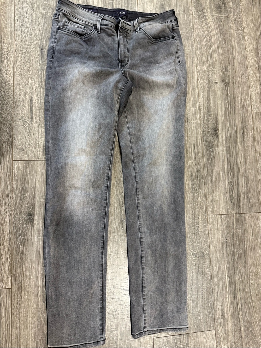 NYDJ Women's Gray Skinny Jeans with Faded Wash